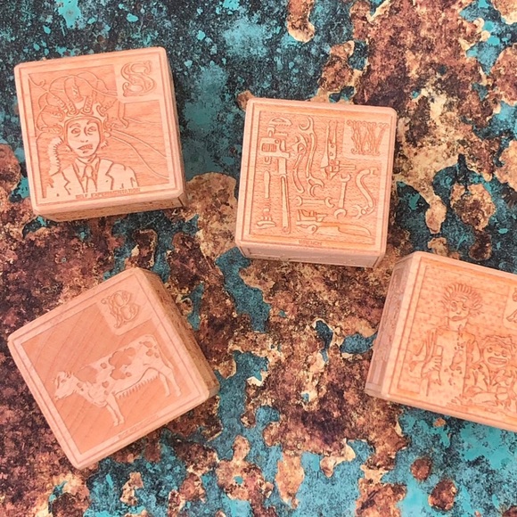 Science Fiction-Themed Wooden Blocks, Set of 4 - Picture 2 of 10